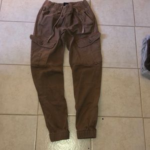 Brown cargo joggers